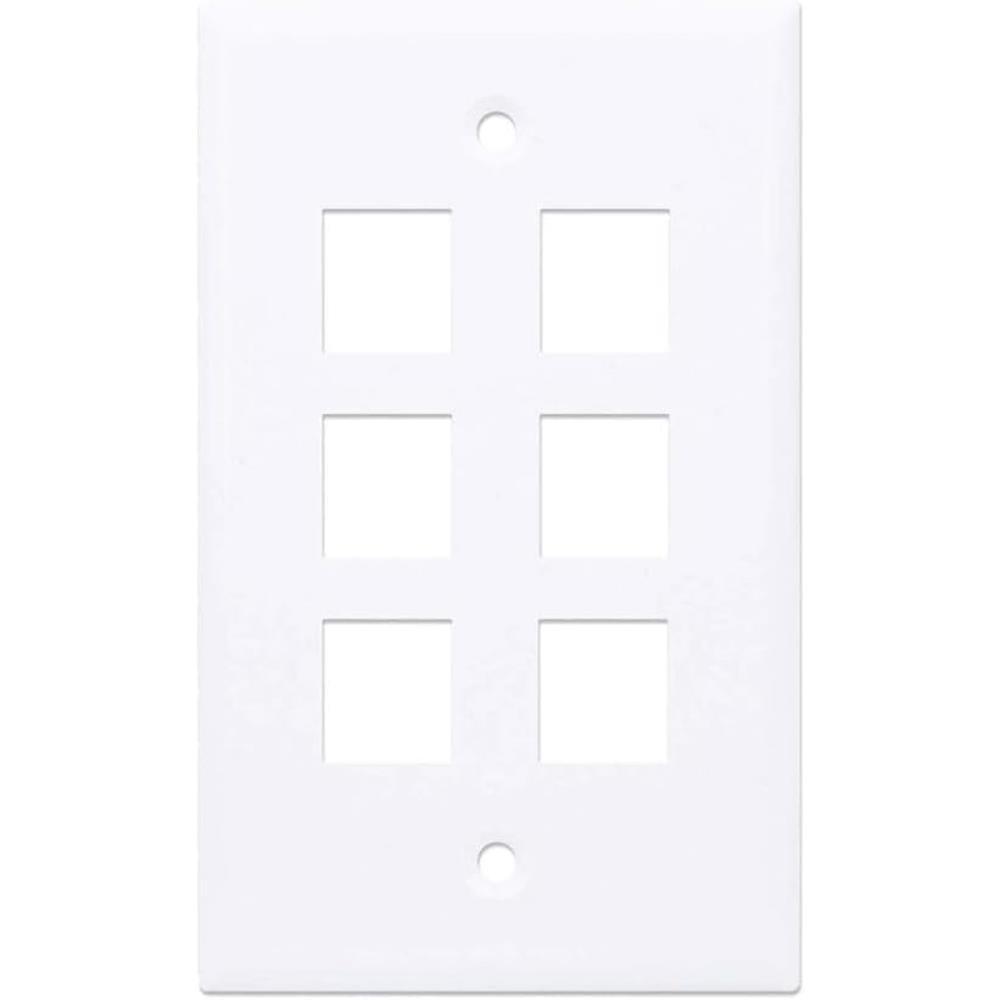 Intellinet 6 outlet keystone wall plate versatile and convenient